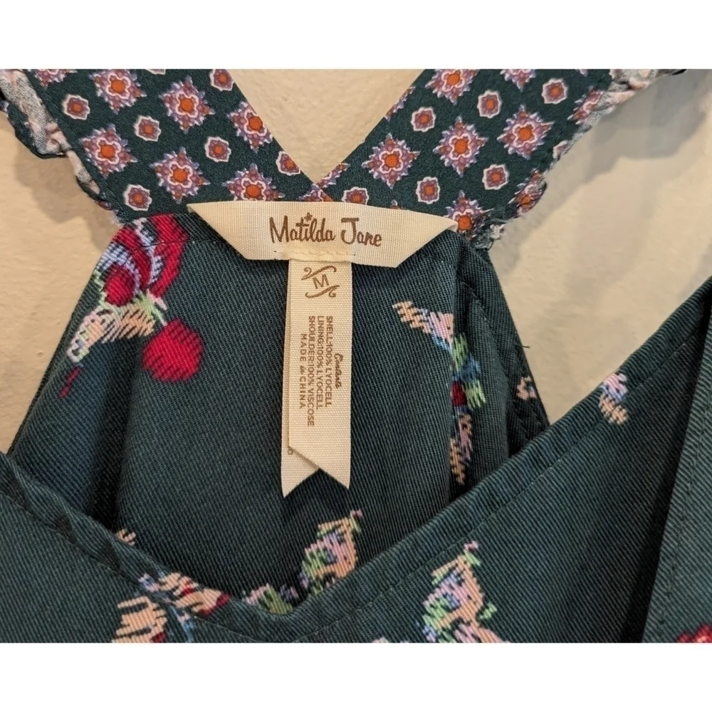 Matilda Jane Evergreen Dream Jumpsuit Hummingbirds Butterflies Size Medium